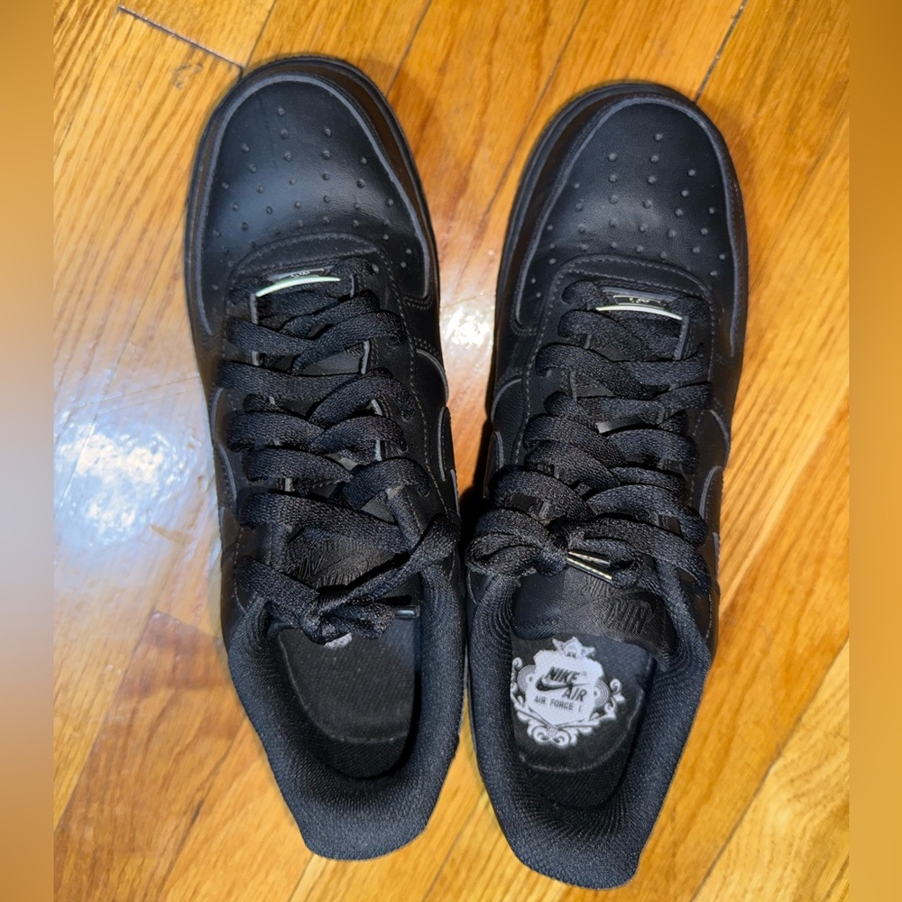 Nike black Air Force ones size 9